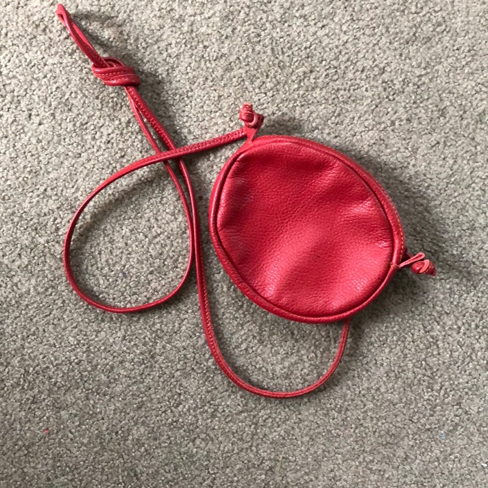Small Red Cross body purse. Italian leather